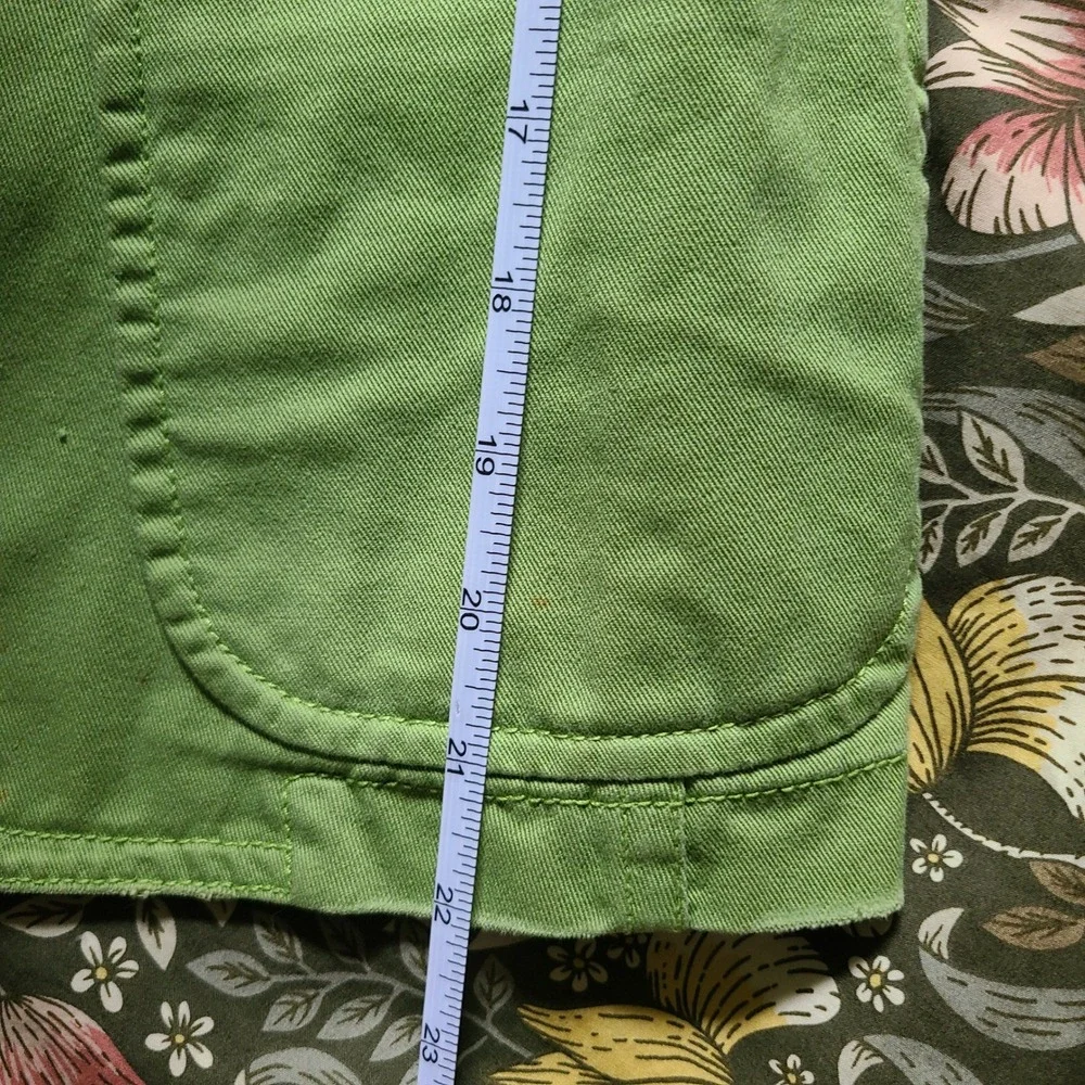 VTG Y2K J Crew Single Button Blazer Women S Cotton Twill Lime Green 3/4 Sleeve